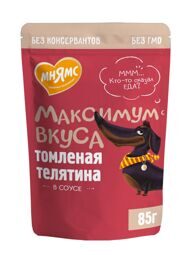 Пауч Мнямс томленая телятина в соусе для собак 