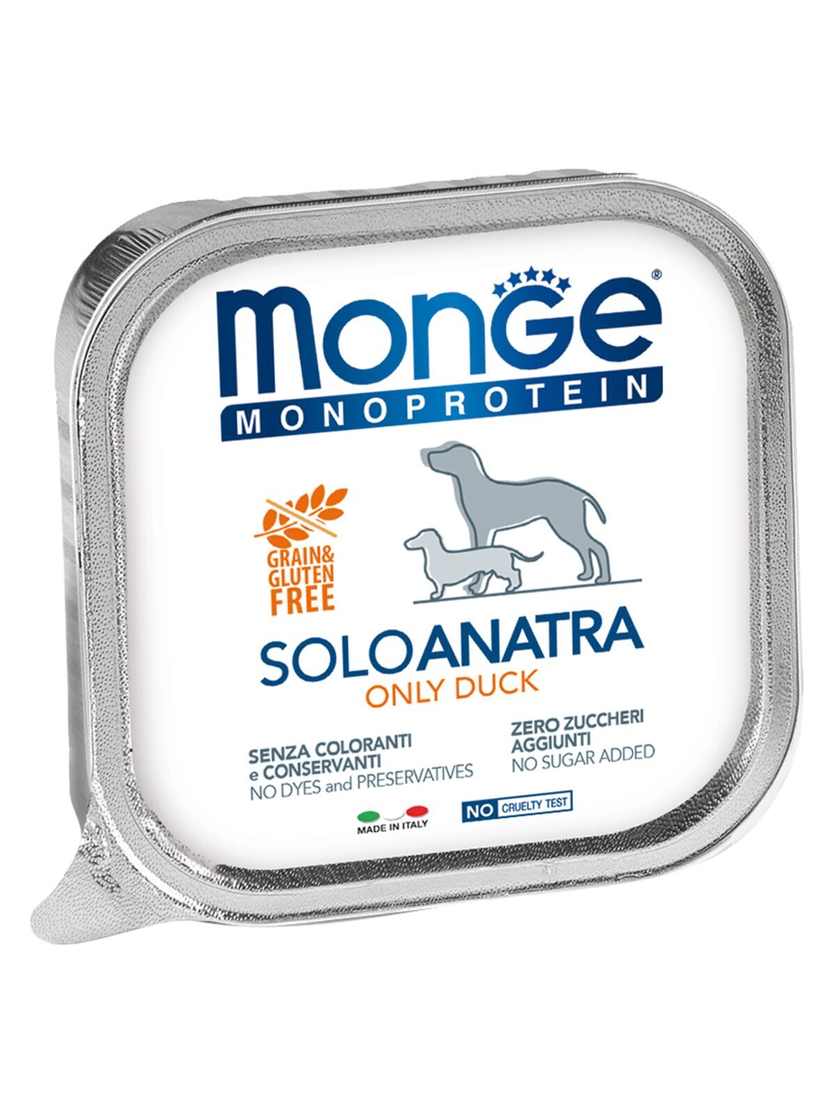 Влажный корм Monge Dog Monoprotein для собак, паштет из утки, консервы 150 г
