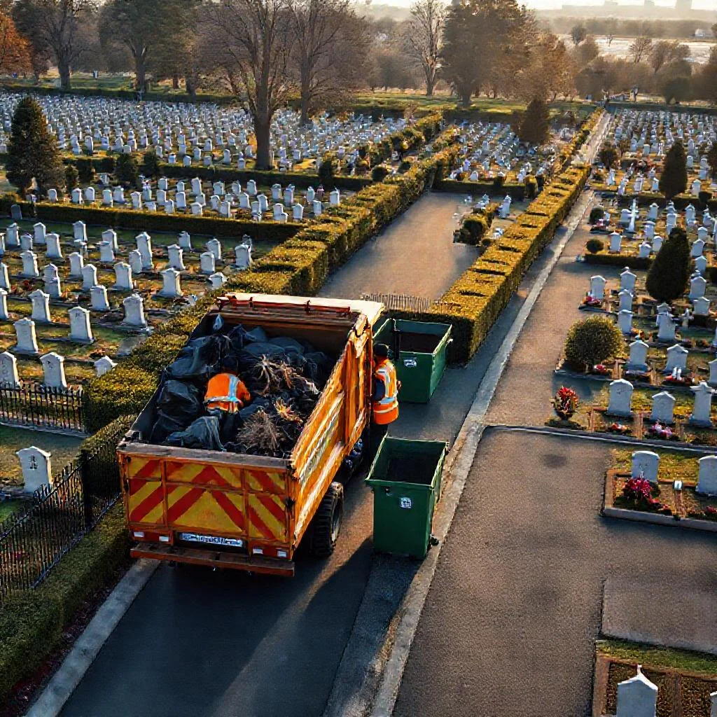 Регулярный вывоз мусора с территории городских кладбищ Иллюстрация к статье: Регулярный вывоз мусора с территории городских кладбищ